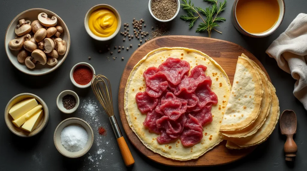 beef wellignton crepe recipe ingredients