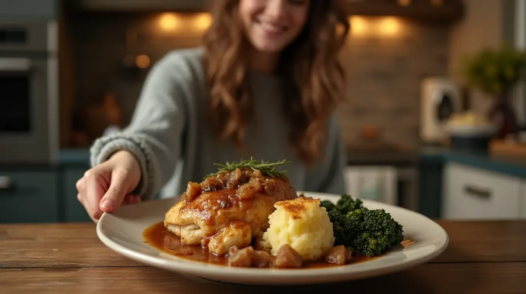 braised chicken breast serving