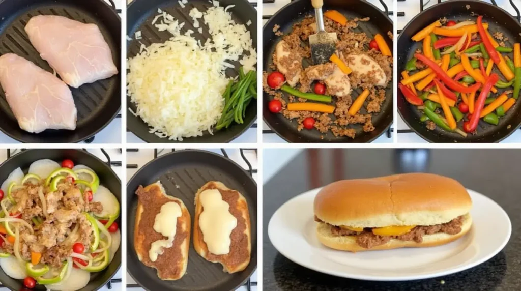 chicken steak and cheese-step-by-step