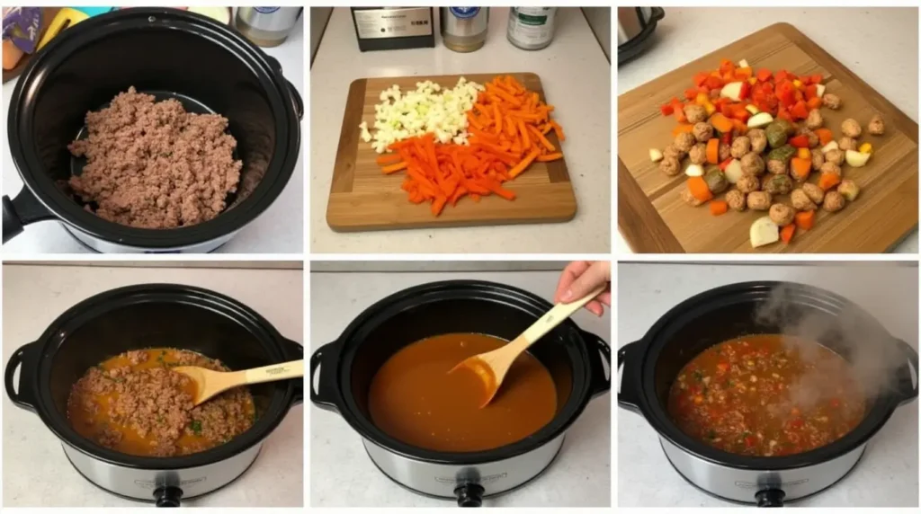 crockpot ground beef stew recipe step by step