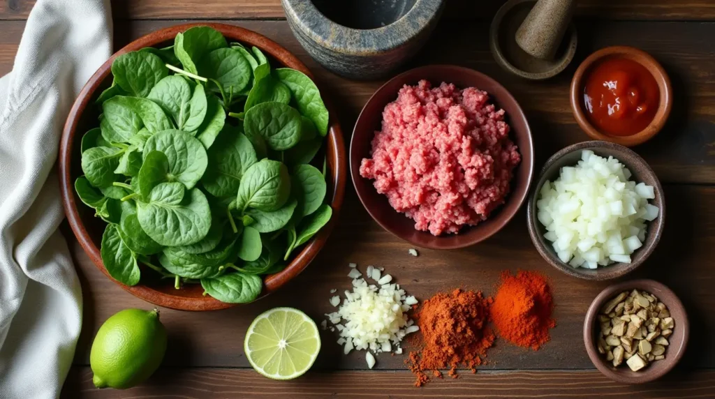 mexican ground beef with spinach recipes ingredients