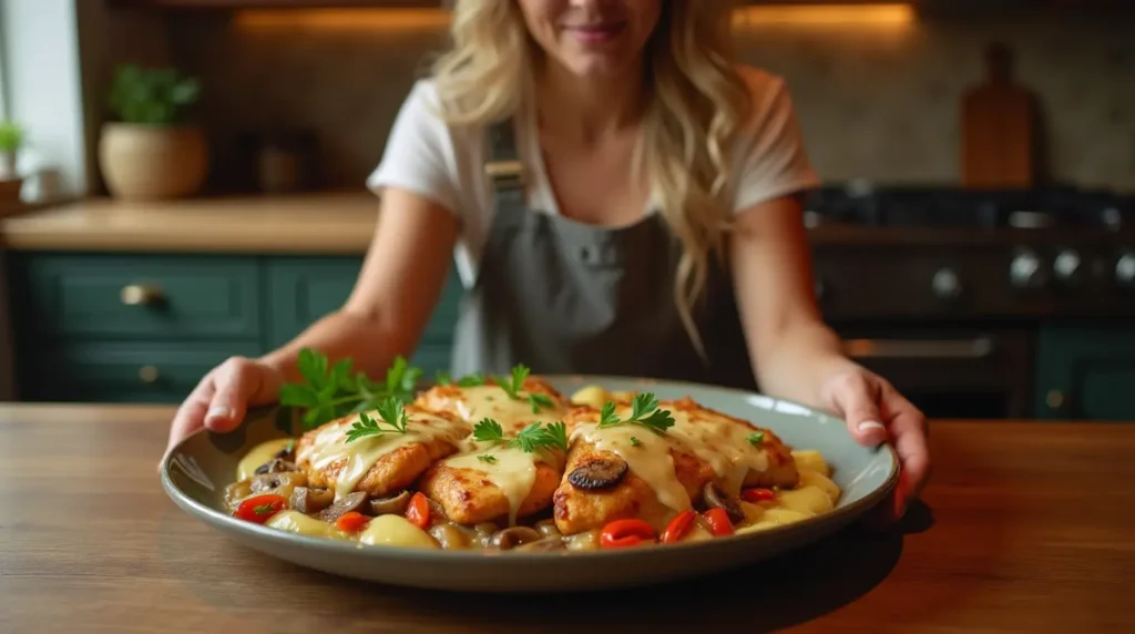 philly cheese chicken serving
