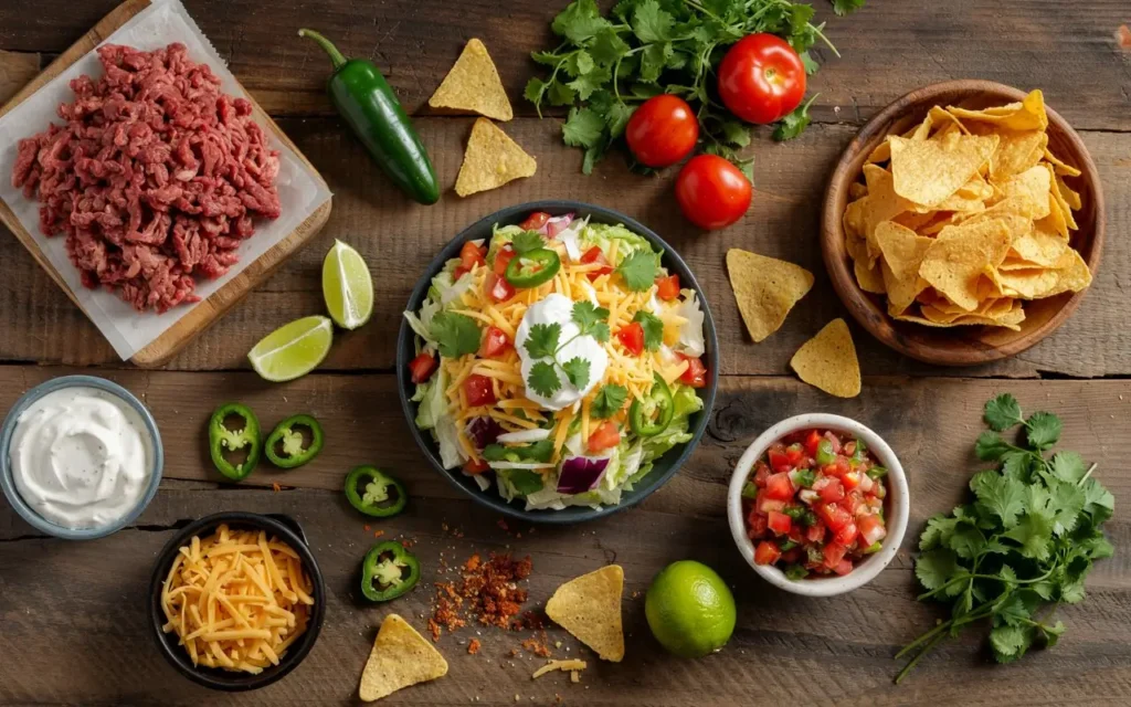 taco bueno beef nacho salad recipe ingredients