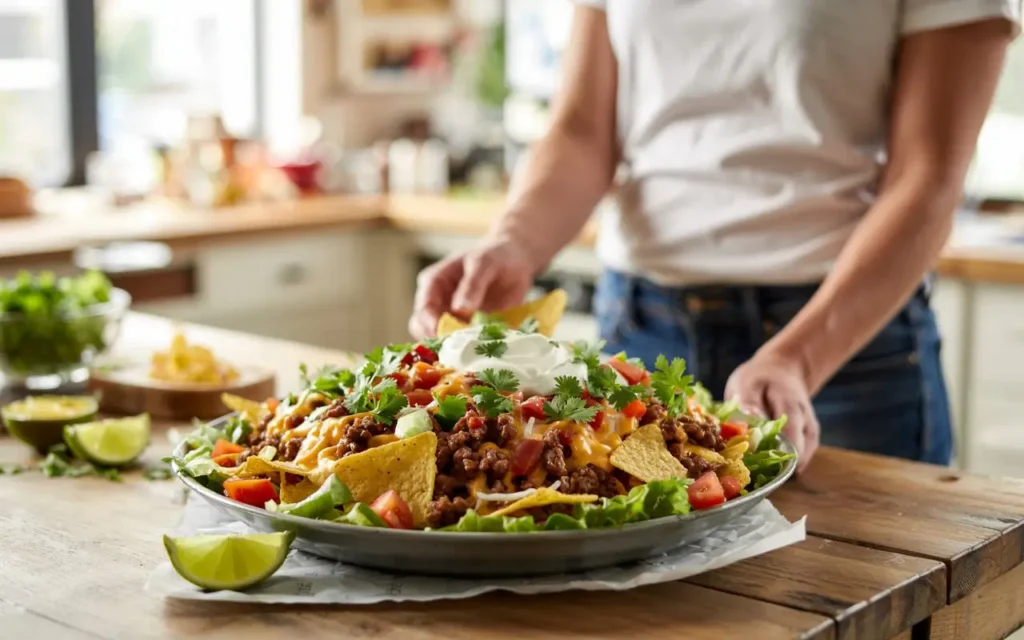 taco bueno beef nacho salad recipe Step-by-Step Instructions