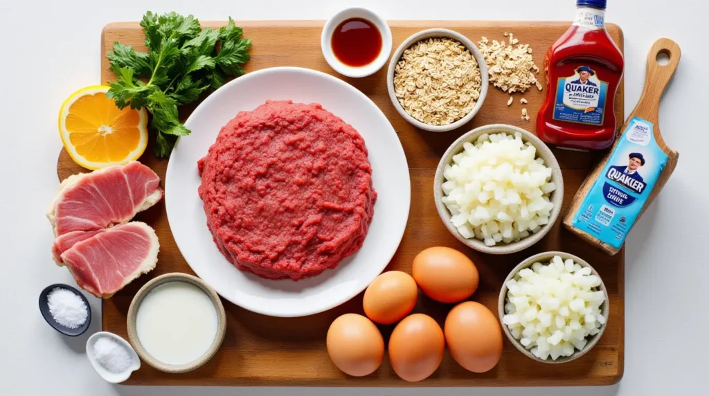 Classic Quaker Oats Meatloaf ingredients