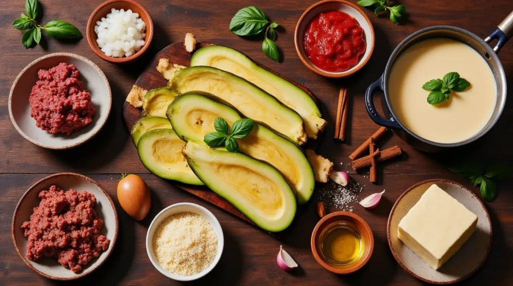 Greek Dinner Ideas-Classic Greek Moussaka ingredients