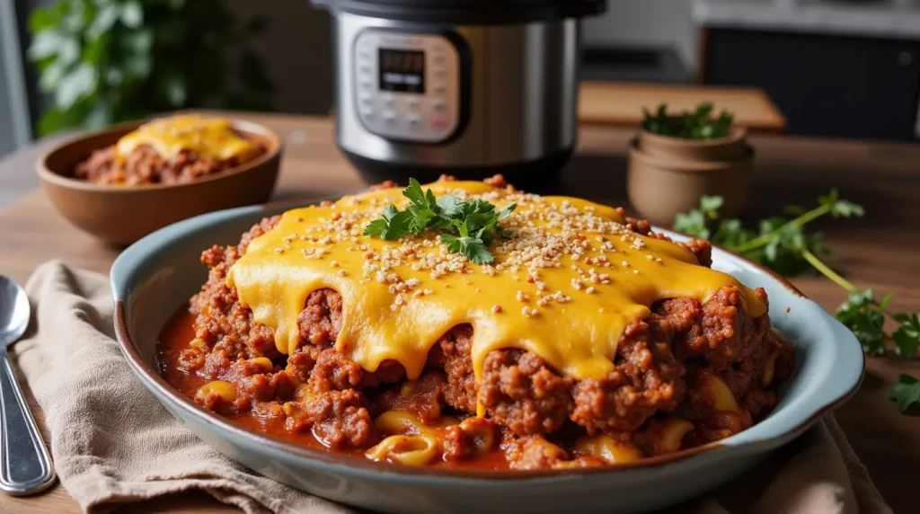 Ground Beef Recipes Instant Pot served