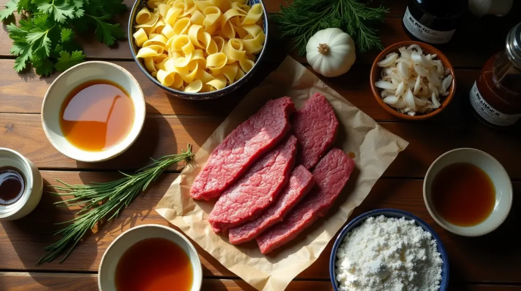 beef tips and noodles slow cooker ingredients