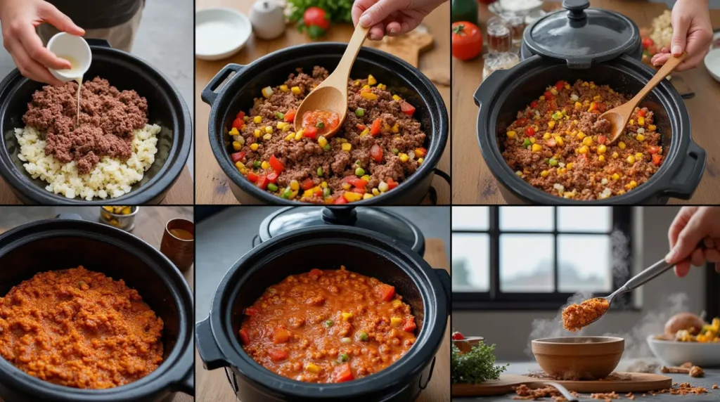 ground beef crockpot recipes step by step