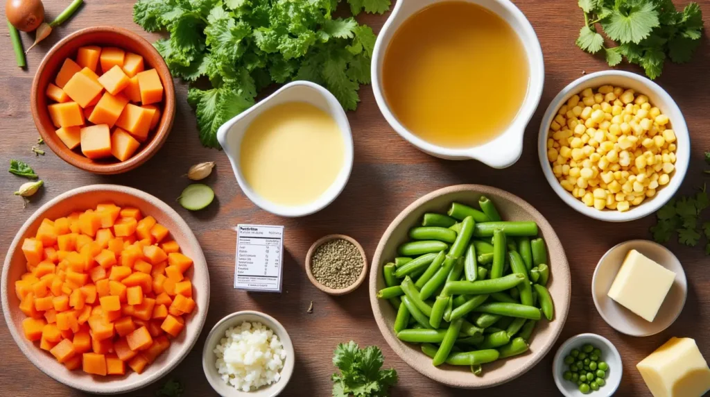 rainy day dinner ideas-Creamy Vegetable Soup ingredients