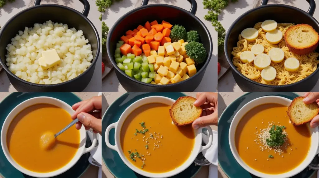 rainy day dinner ideas-Creamy Vegetable Soup step by step
