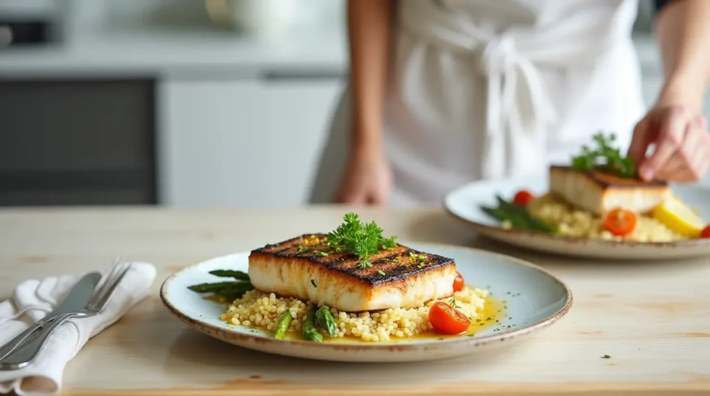 Baked Sword fish Recipe serving
