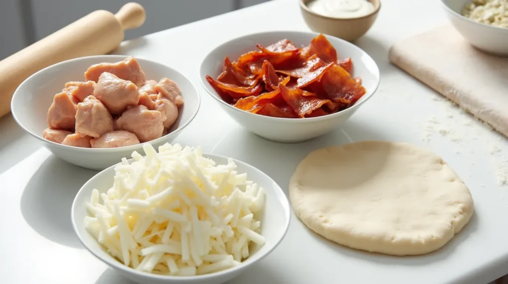 Chicken Bacon Ranch Pizza Recipe ingredients