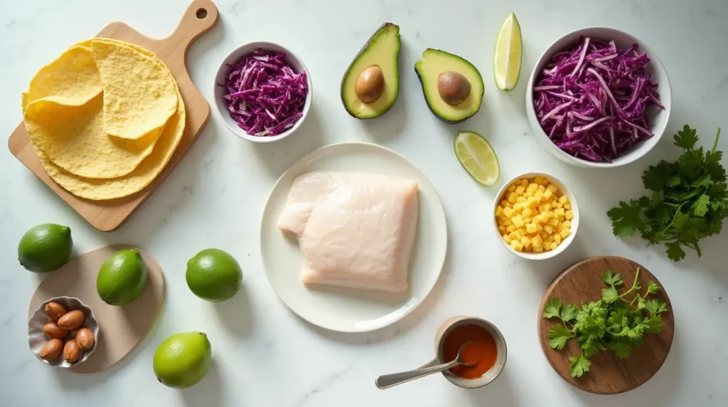 Halibut Fish Taco Recipe ingredients