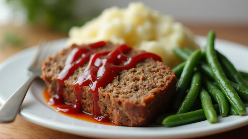 Meatloaf Made with Stove Top Stuffing serving