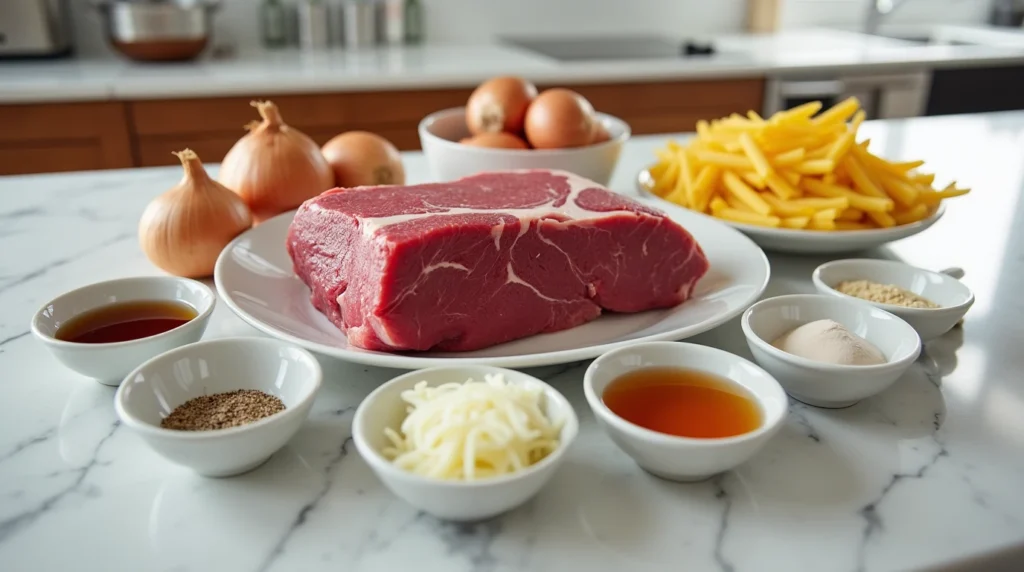 Old-Fashioned Beef and Noodles Recipe ingredients