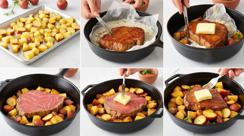 One-Pan Beef Steak with Potatoes Recipe step by step