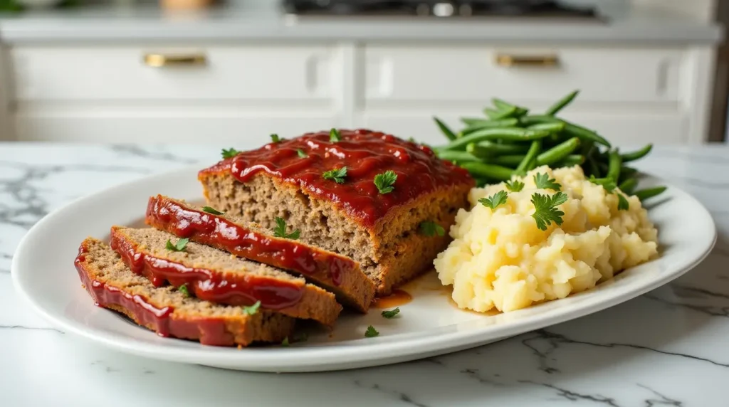 Stovetop Stuffing Meatloaf serving