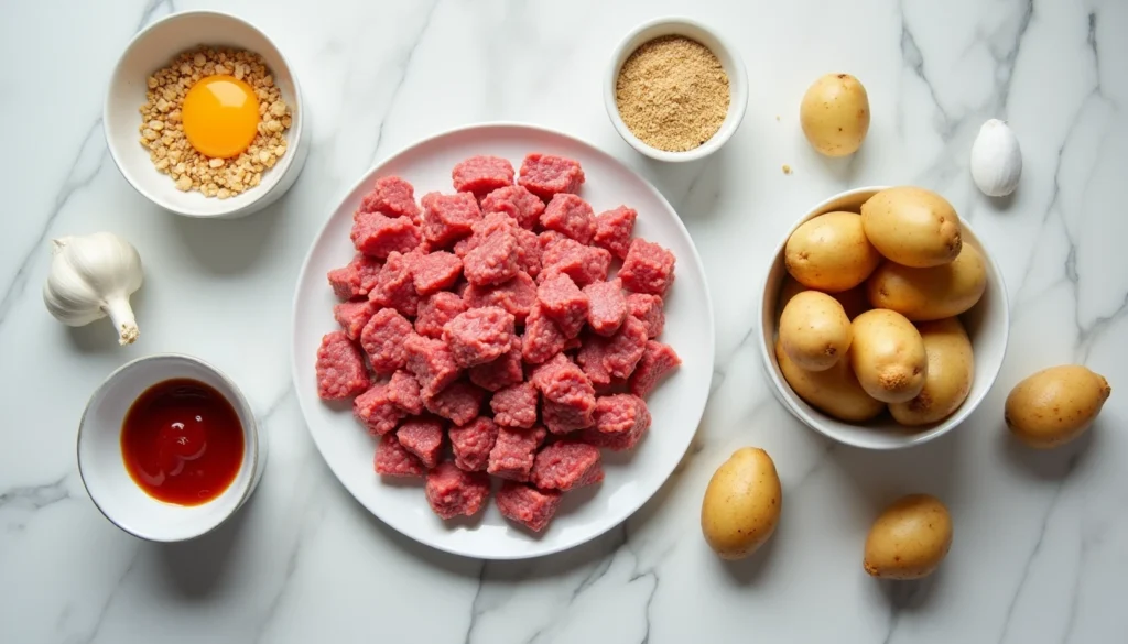 meatloaf and mashed potatoes ingreidents