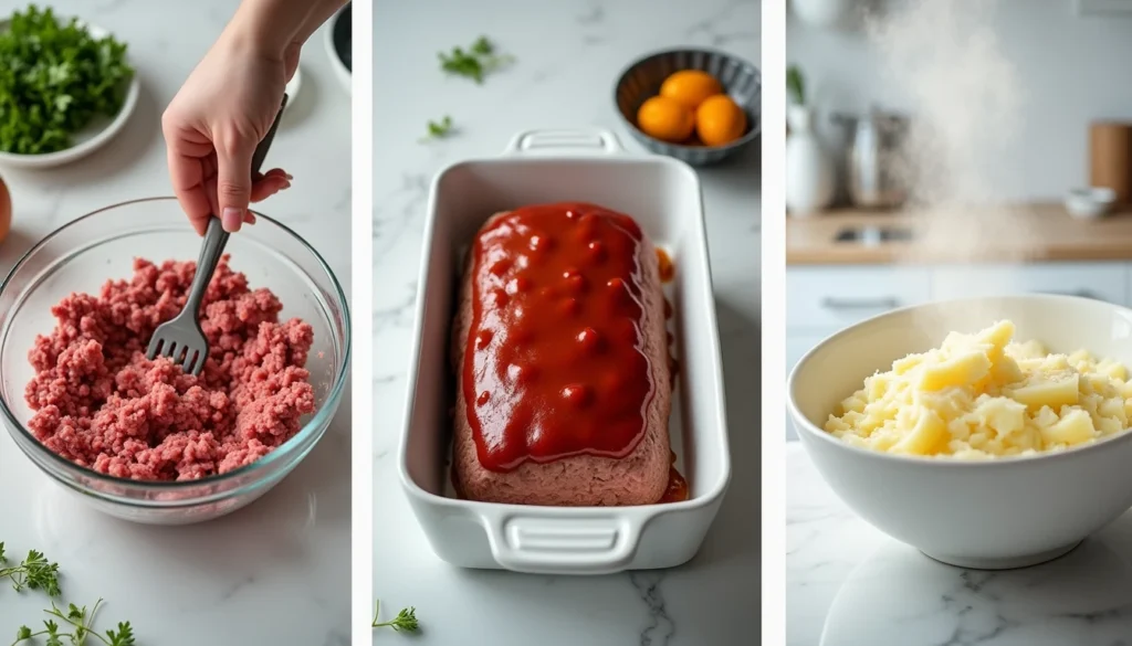 meatloaf and mashed potatoes step by step