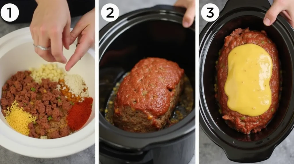 Crockpot French Onion Meatloaf step by step