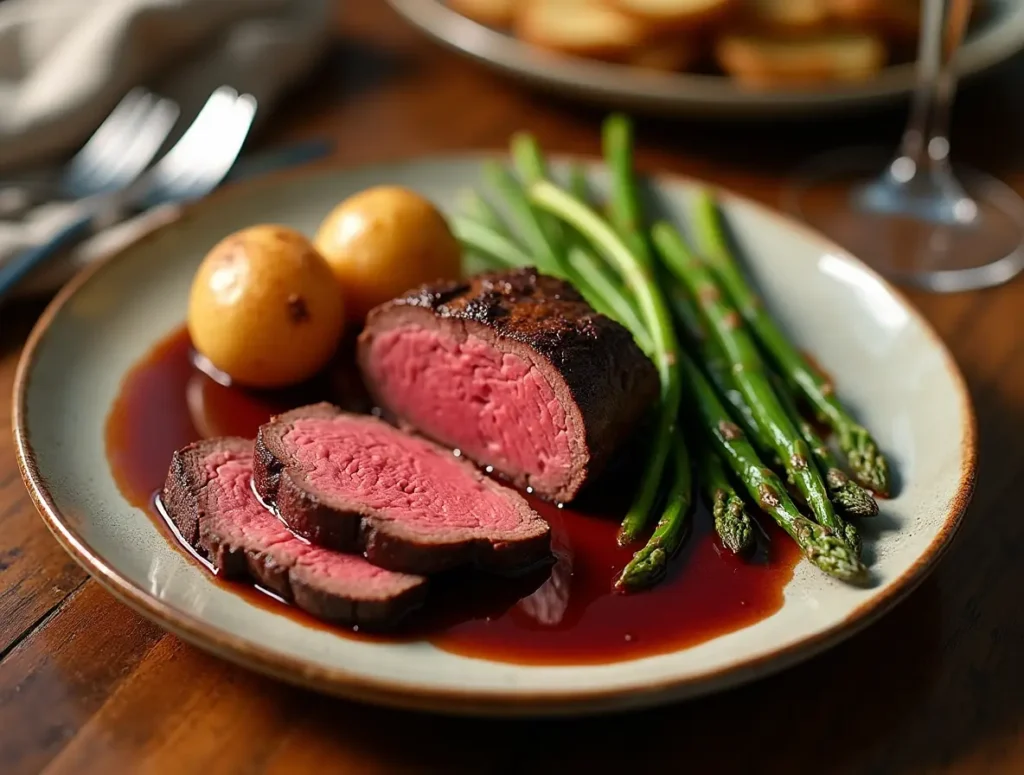 beef tenderloin serving